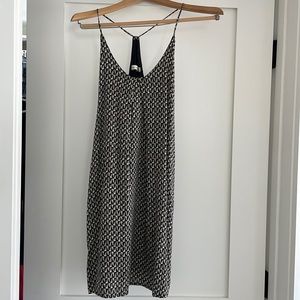 Black and tan mini dress